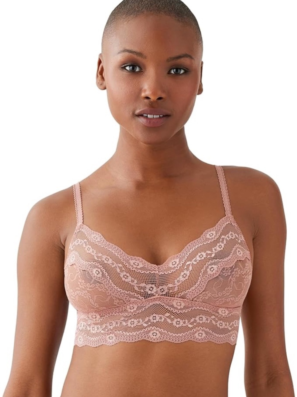b.tempt'd by Wacoal Women's Lace Kiss Sheer Unlined Bralette | Burlwood | L